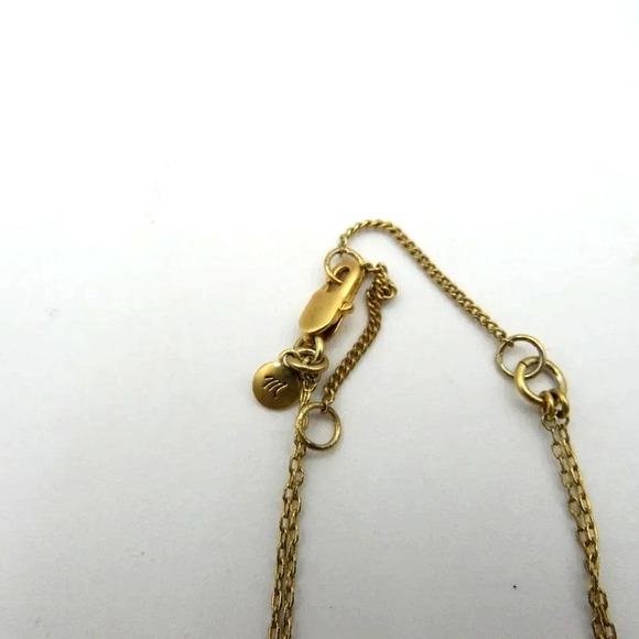 Madewell Gold Tone Double Strand Necklace Colorful Beads Layered M Logo - Picture 5 of 6